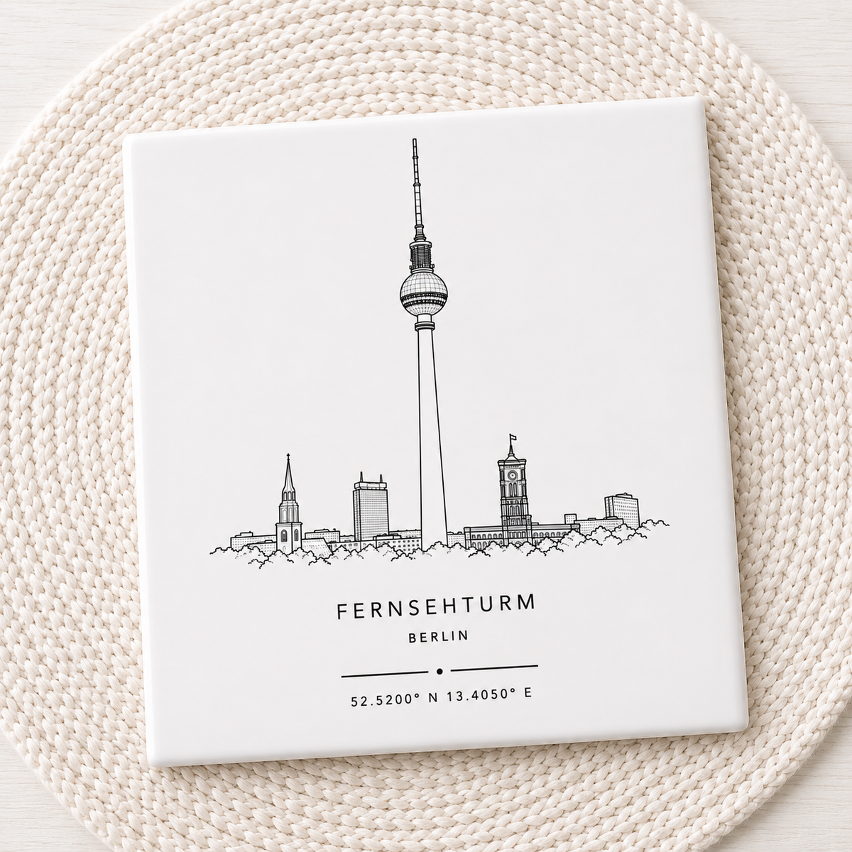 Fernsehturm Berlijn Tegeltje | Skyline & Coördinaten