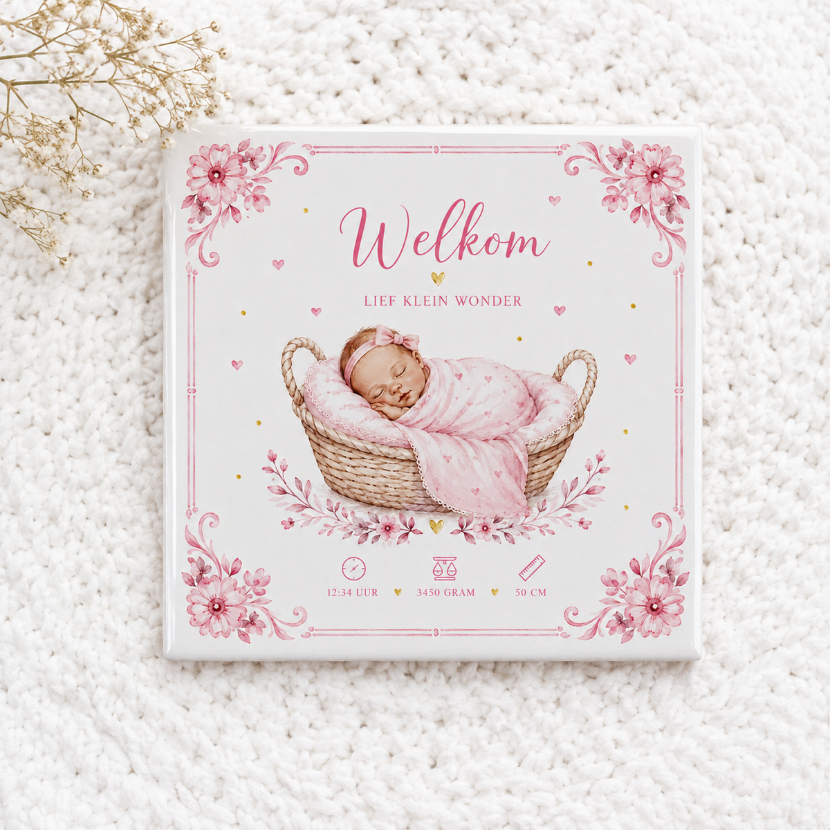 Welkom lief klein wondertje - flat opmaak