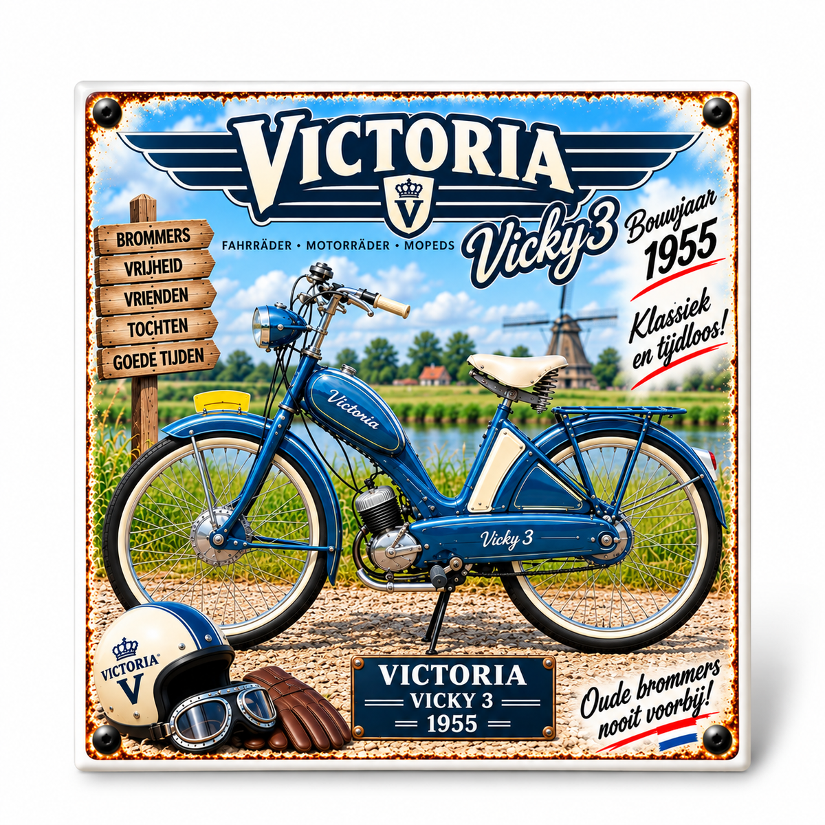 Victoria Vicky 3 Tegeltje Bouwjaar 1955