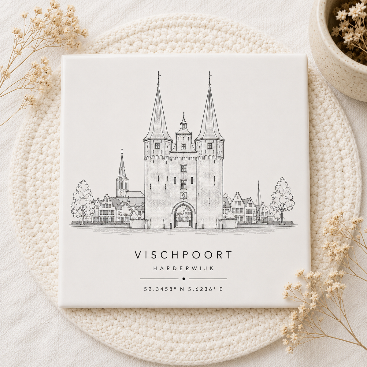 Vischpoort Harderwijk Tegeltje | Monument, Skyline & Coördinaten