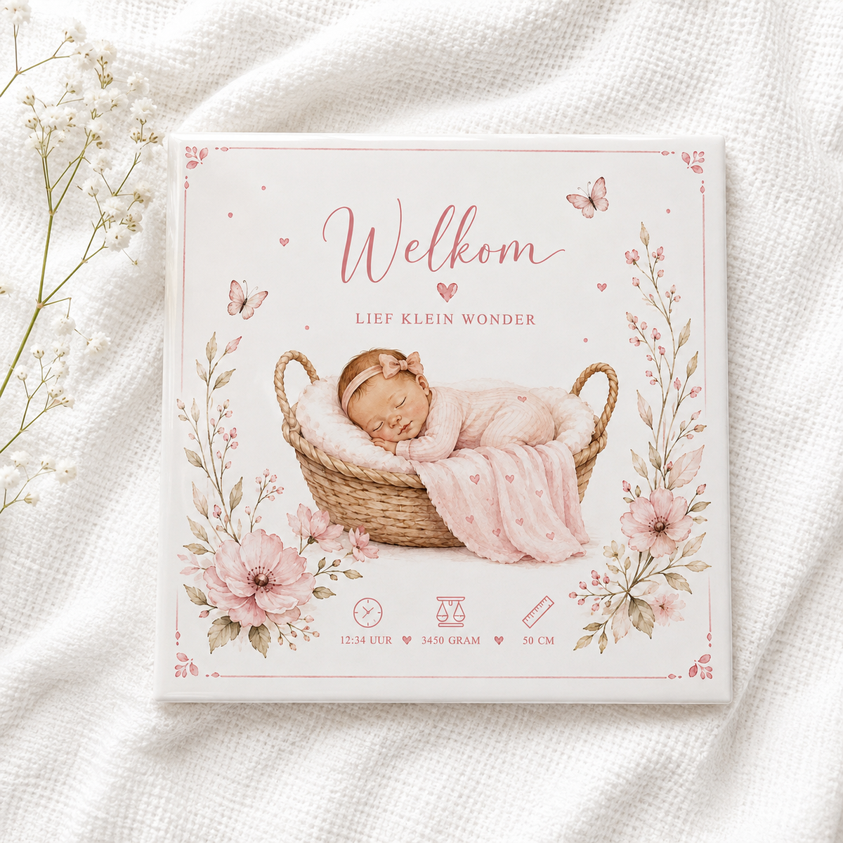 Welkom lief klein wondertje - flat opmaak