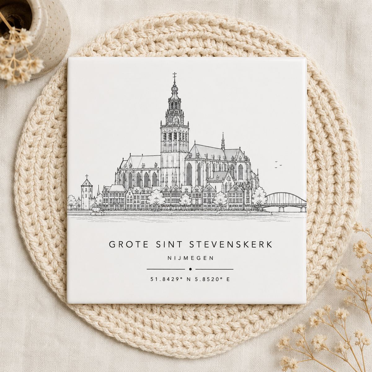 Grote Sint-Stevenskerk Nijmegen Tegeltje | Monument, Skyline & Coördinaten
