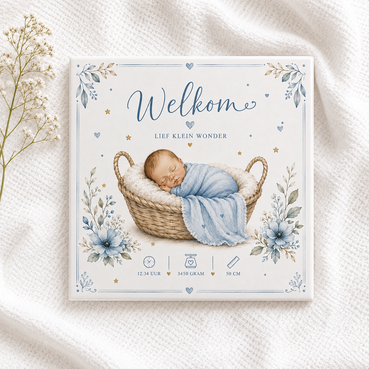 Welkom lief klein wondertje - flat opmaak