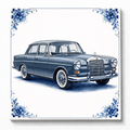 Delfts Blauw Tegeltje met Oldtimer – Vintage Mercedes II