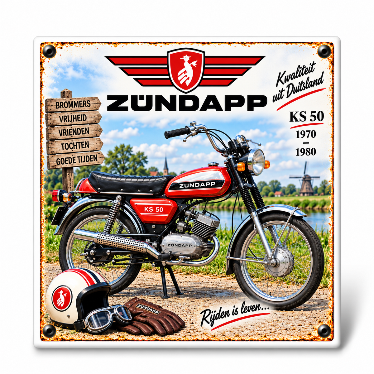 Zündapp KS 50 Tegeltje Klassieke Brommer
