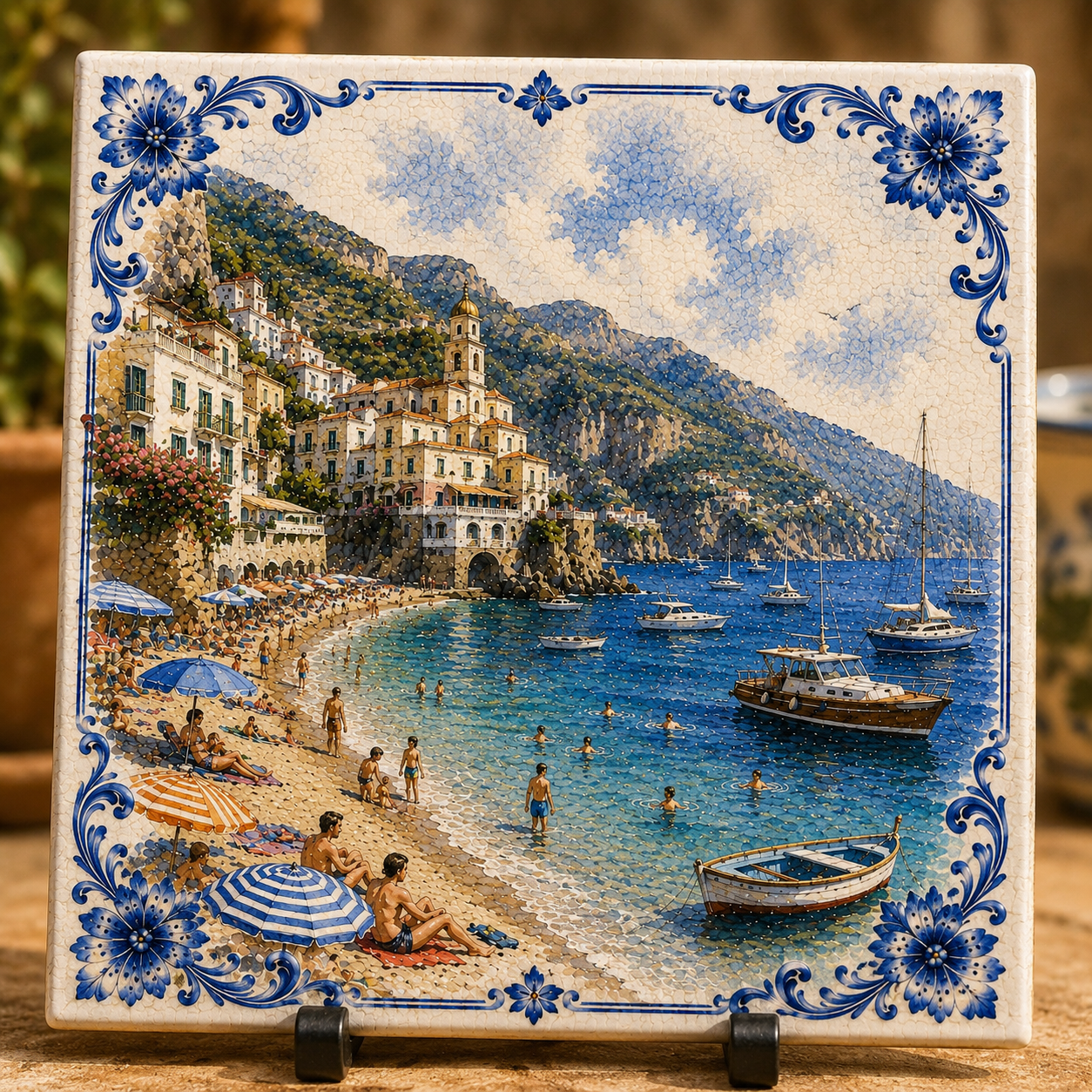 Azulejo Italiano de Delft Azul - Baldosa de Pared Vintage