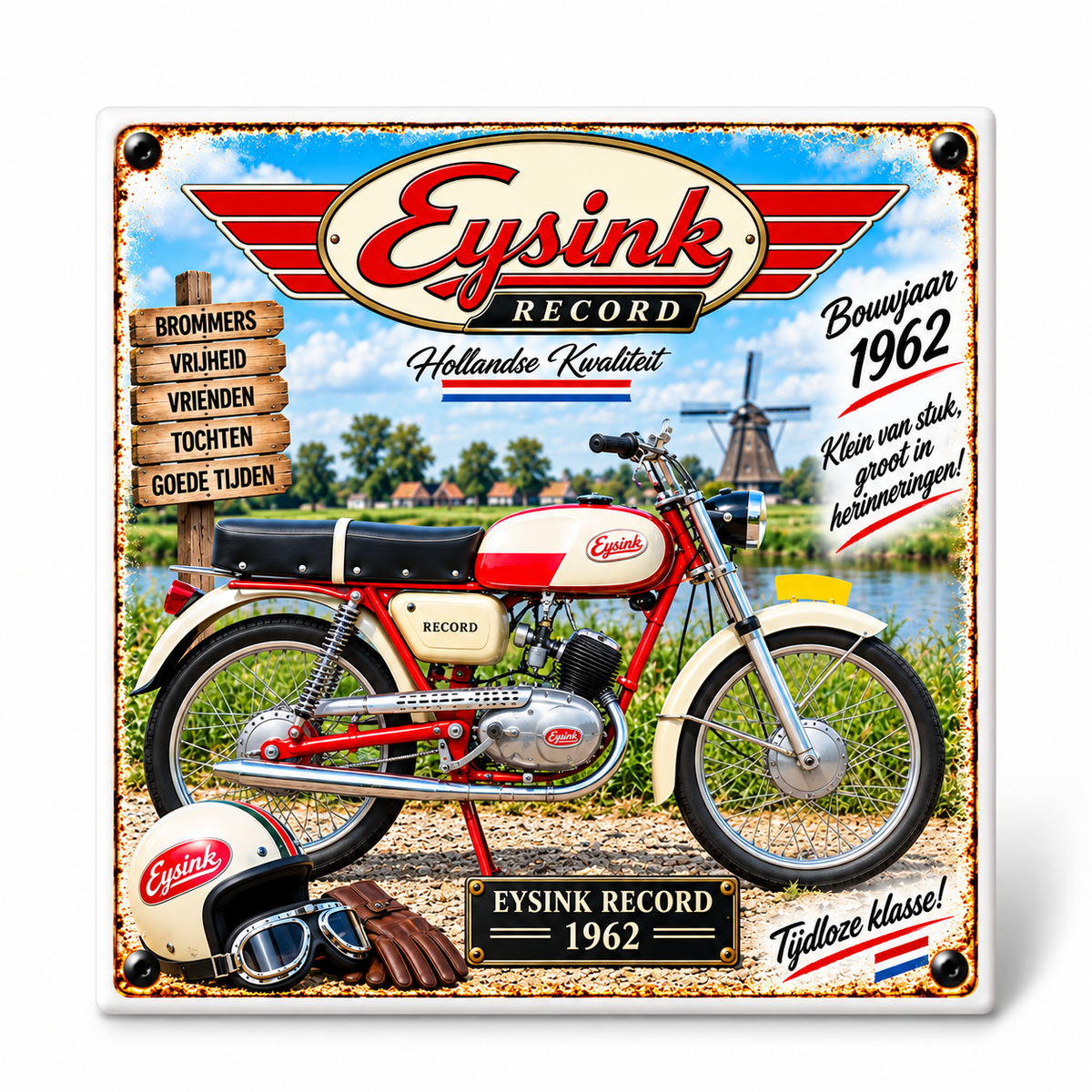 Eysink Record Tegeltje Bouwjaar 1962