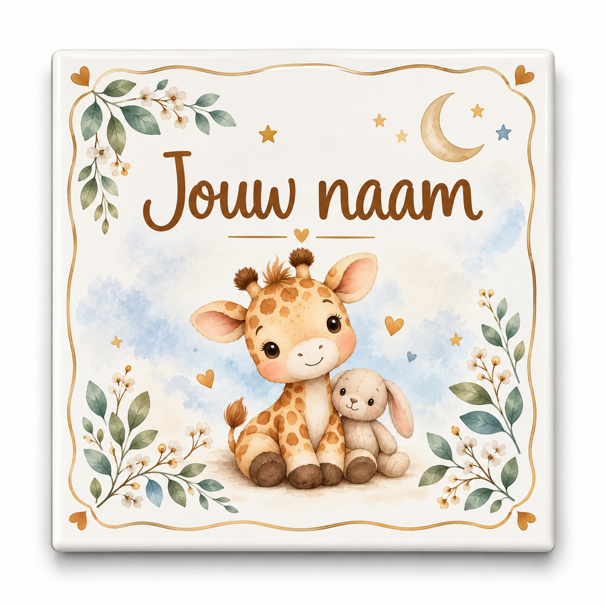 Gepersonaliseerd Giraffe Tegeltje met Naam