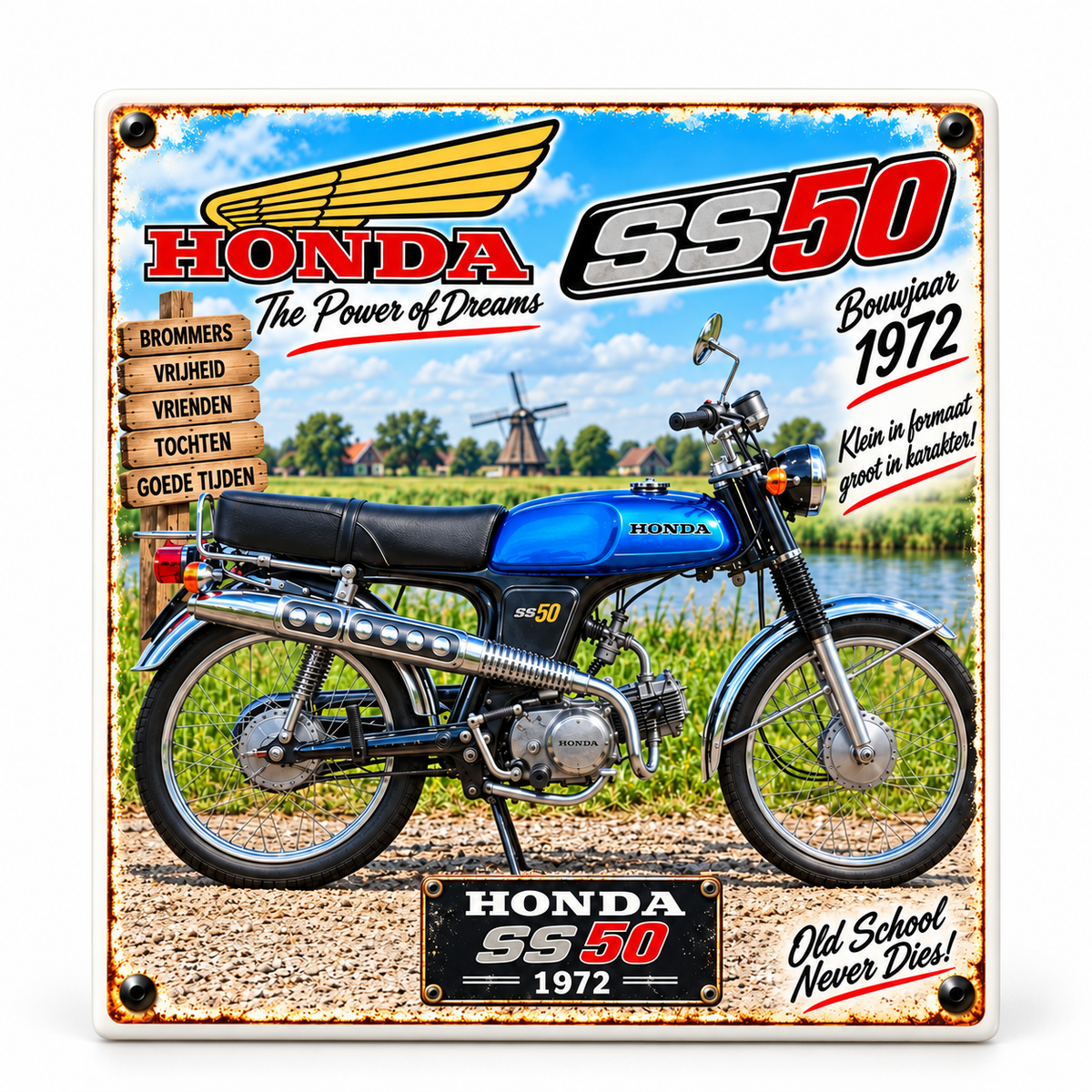 Honda SS50 1972 Tegeltje Klassieke Honda Brommer