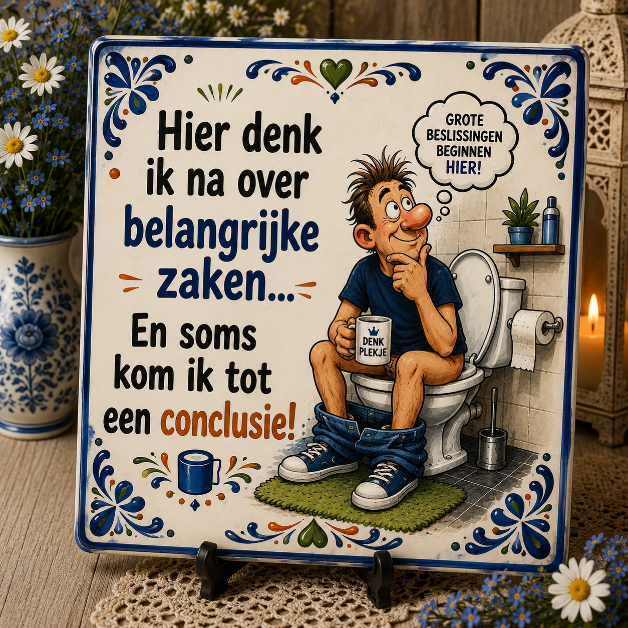 Azulejo Delft Azul | Textos Divertidos y Decoración Atemporal