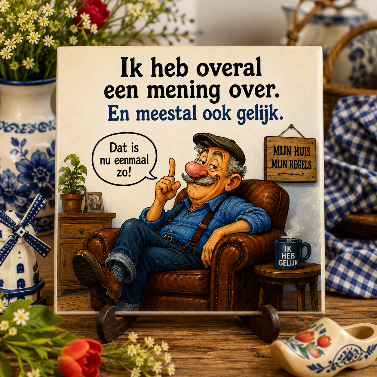 Azulejos de Delft azules | Textos divertidos y decoración atemporal para el hogar