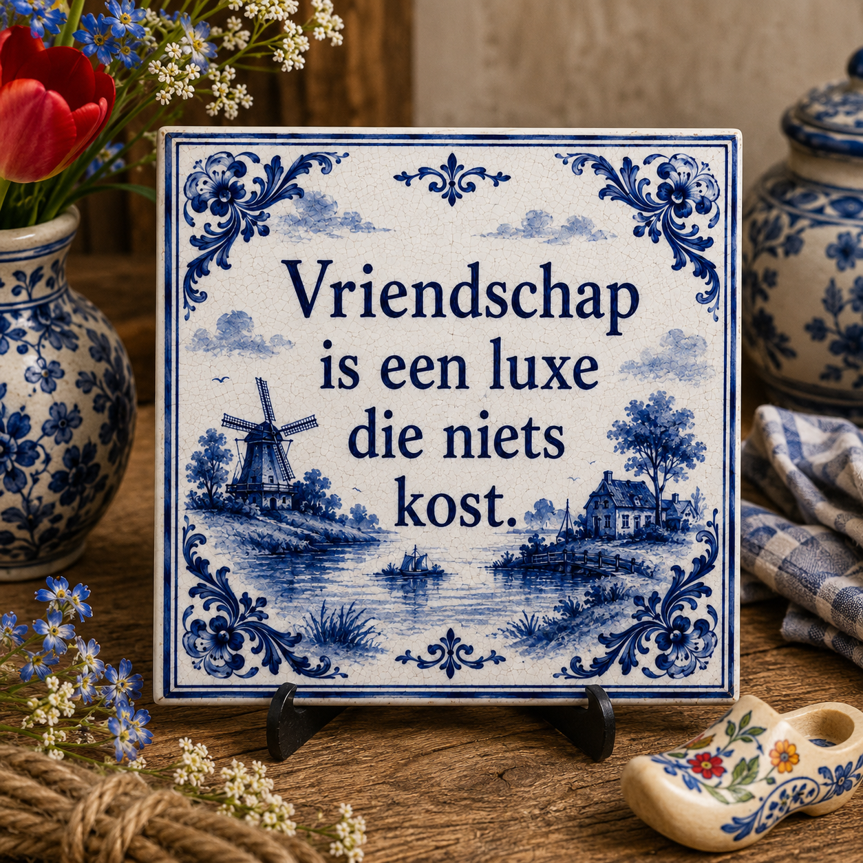 Azulejo Delft Azul | Textos Divertidos y Decoración Atemporal