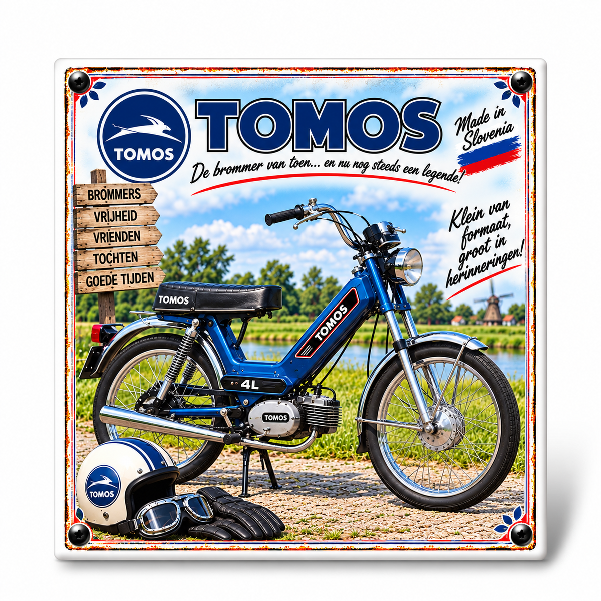 Tomos 4L Tegeltje Klassieke Brommer