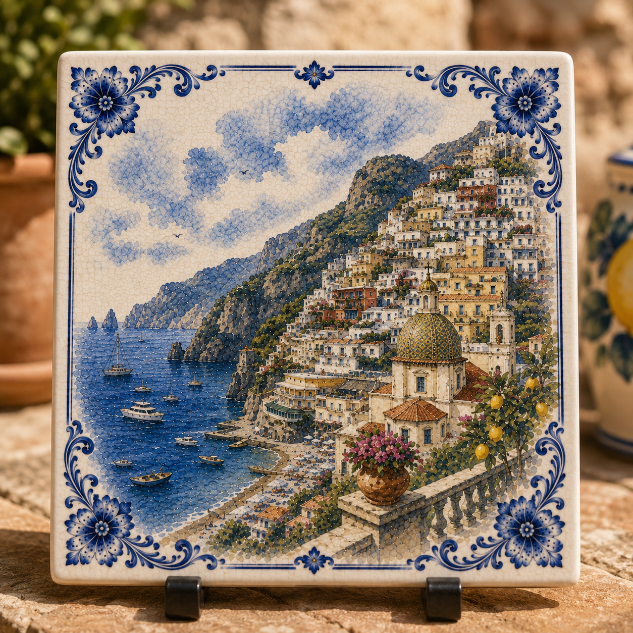 Azulejo Italiano de Delft Azul - Baldosa de Pared Vintage