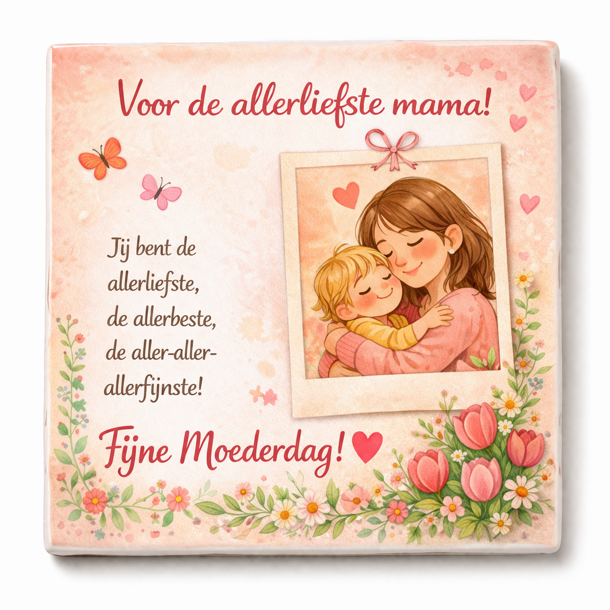 Moederdag Tegeltje – Voor de allerliefste mama – Uniek Cadeau met Tekst