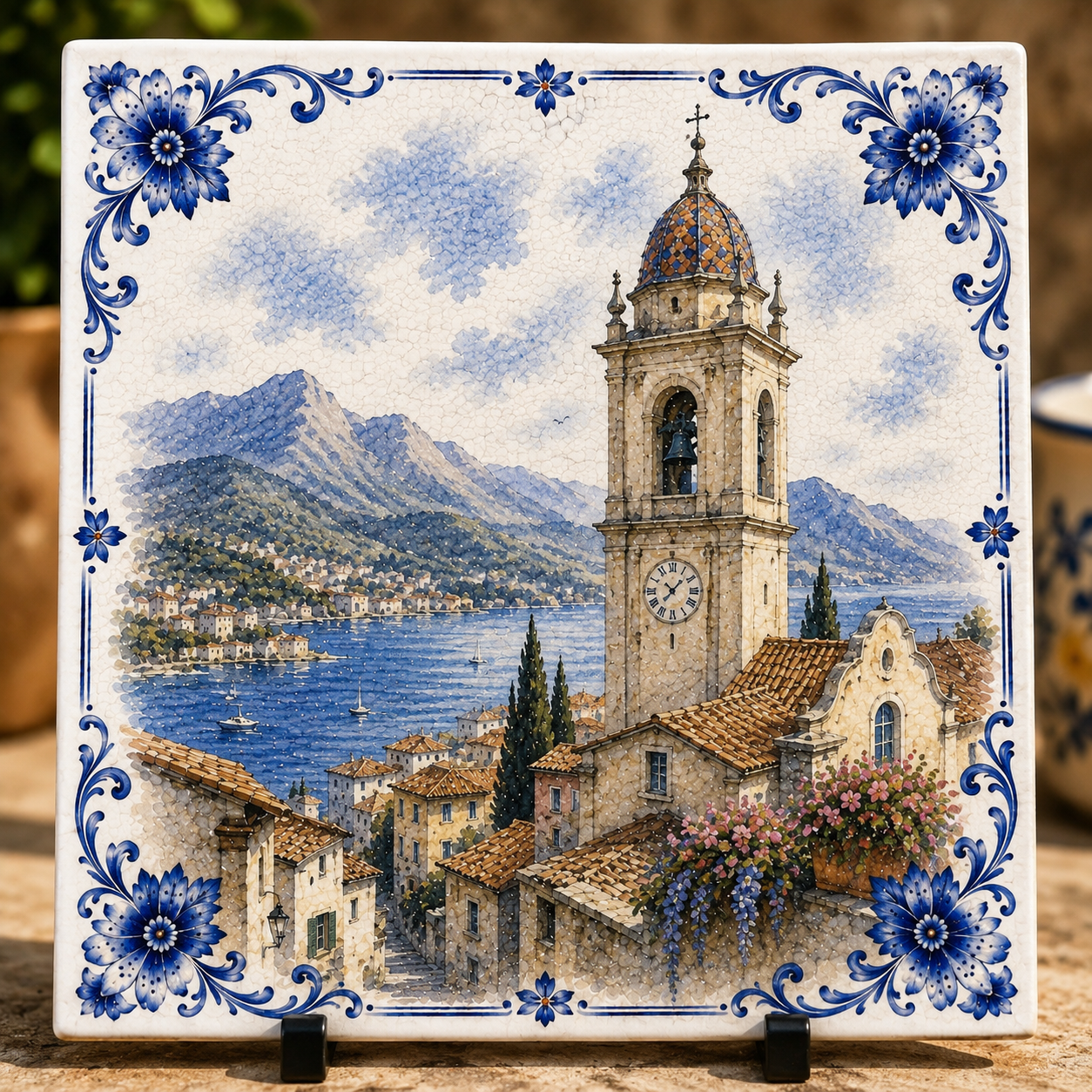 Azulejo italiano de Delft Azul – Azulejo de pared vintage