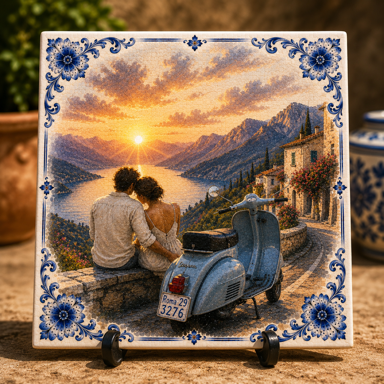 Azulejo italiano de Delft azul – Azulejo de pared vintage