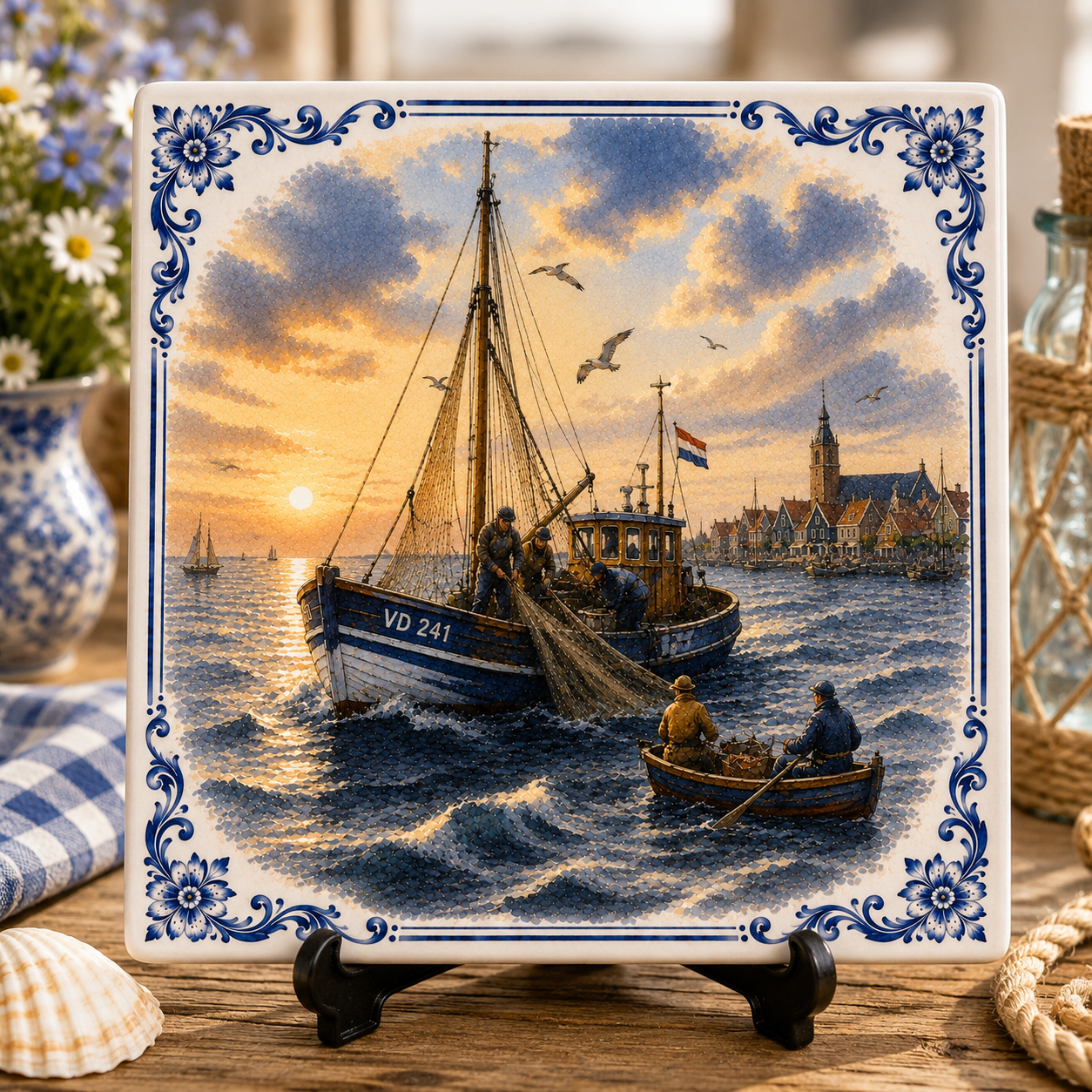 Azulejo Delft Azul Anticuado y Acogedor – Disfruta y crea ambiente | Azulejo de pared vintage
