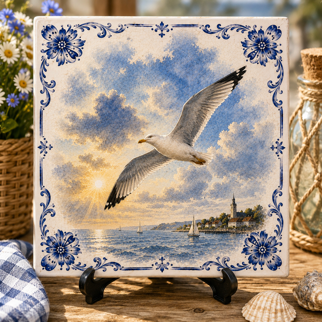 Antiguo Azulejo de Delft Encantador - Disfruta y decora | Azulejo Decorativo Vintage