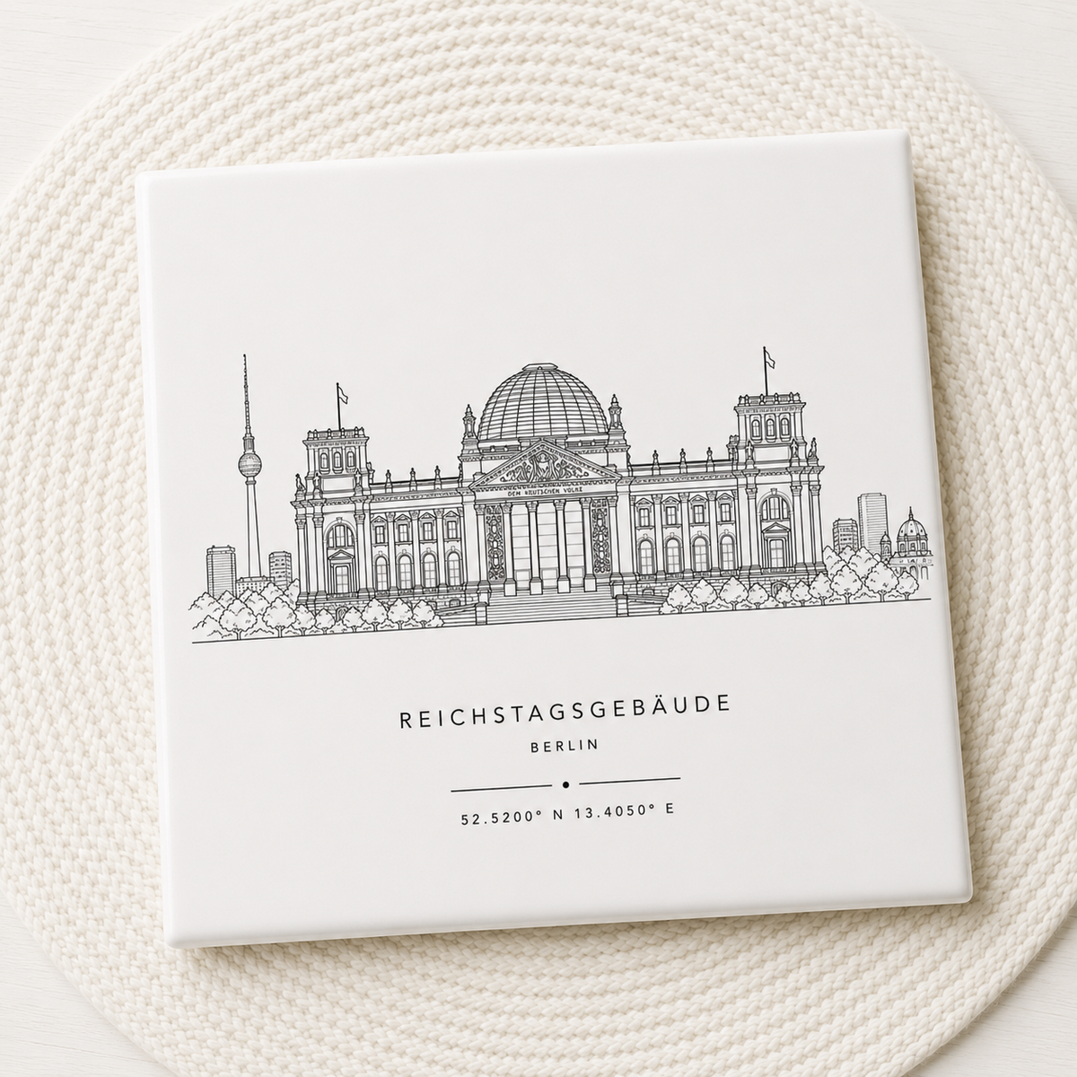 Reichstag Berlijn Tegeltje | Skyline & Coördinaten