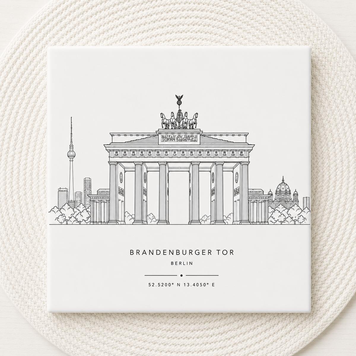Brandenburger Tor Berlijn Tegeltje | Skyline & Coördinaten