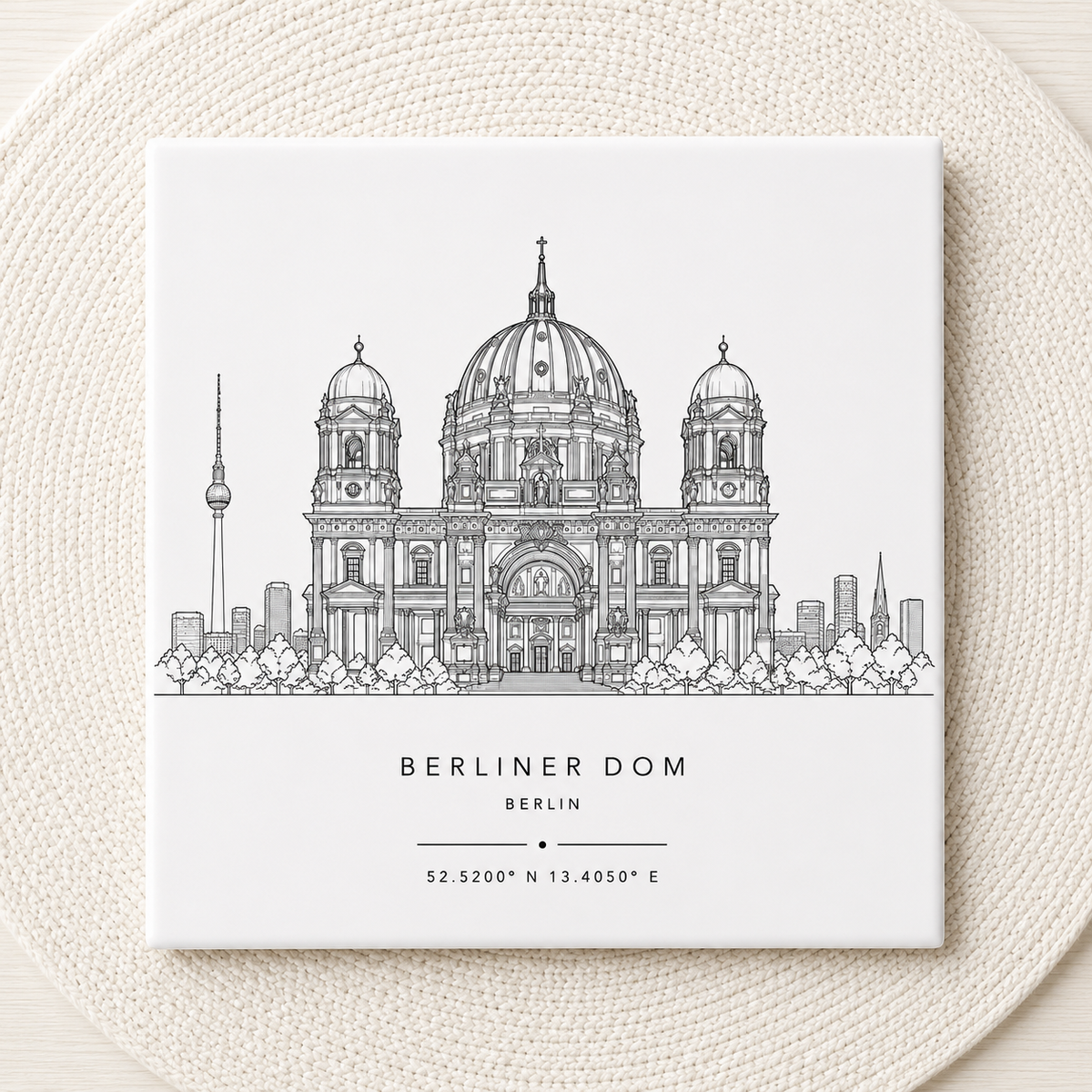 Berliner Dom Tegeltje | Berlijn Skyline & Coördinaten