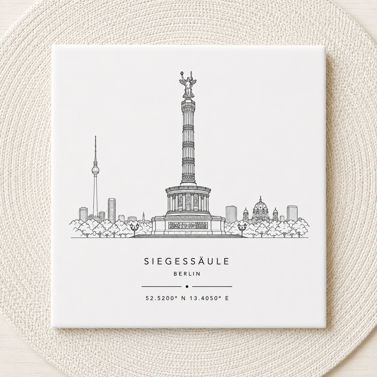 Siegessäule Berlijn Tegeltje | Skyline & Coördinaten