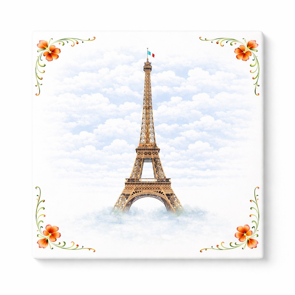 Delfts Blauw Tegeltje Eiffeltoren – Vintage Parijs Decoratie