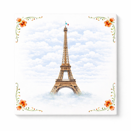 Delfts Blauw Tegeltje Eiffeltoren – Vintage Parijs Decoratie