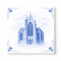 Delfts Blauw Tegeltje Kathedraal – Klassieke Architectuur Decoratie