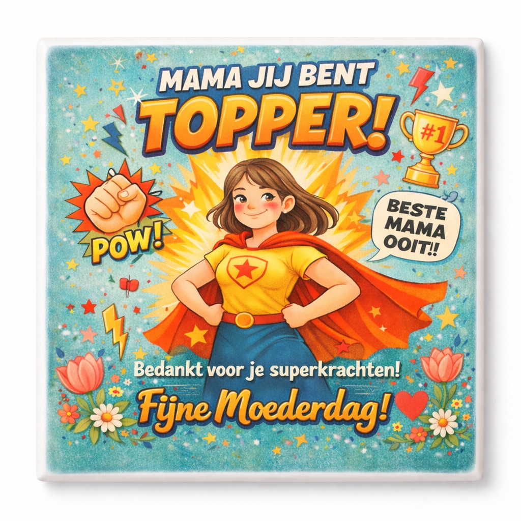 Moederdag Tegeltje – Voor de allerliefste mama – Uniek Cadeau met Tekst