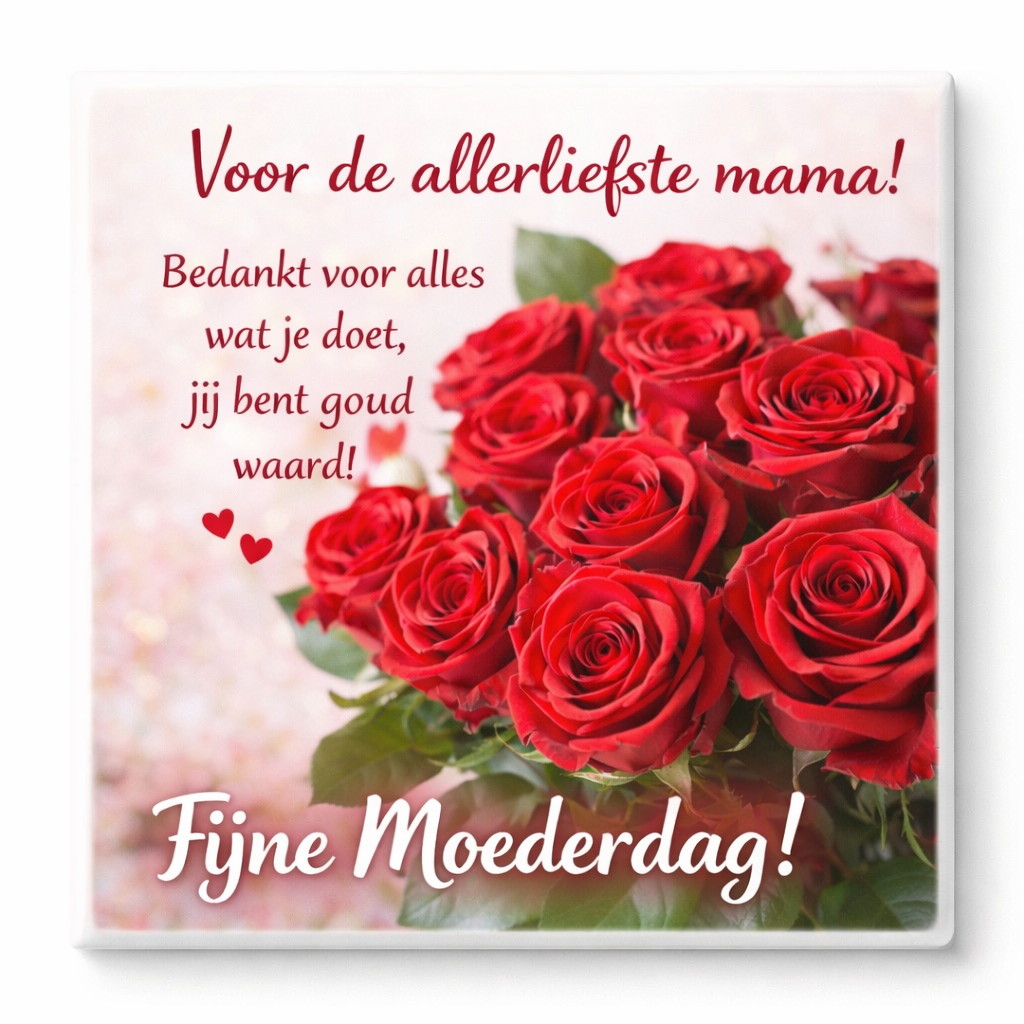 Moederdag Tegeltje – Voor de allerliefste mama – Uniek Cadeau met Tekst