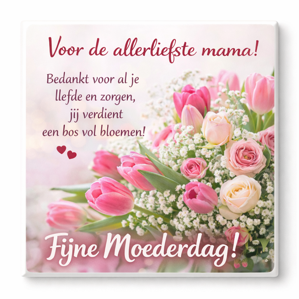 Moederdag Tegeltje – Voor de allerliefste mama – Uniek Cadeau met Tekst