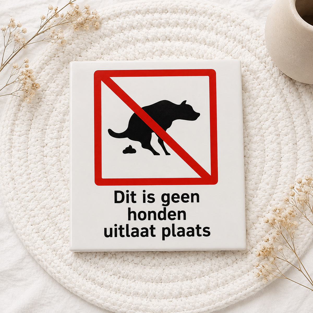 Geen Hondenuitlaatplaats Tegeltje – Hondenpoep Verboden