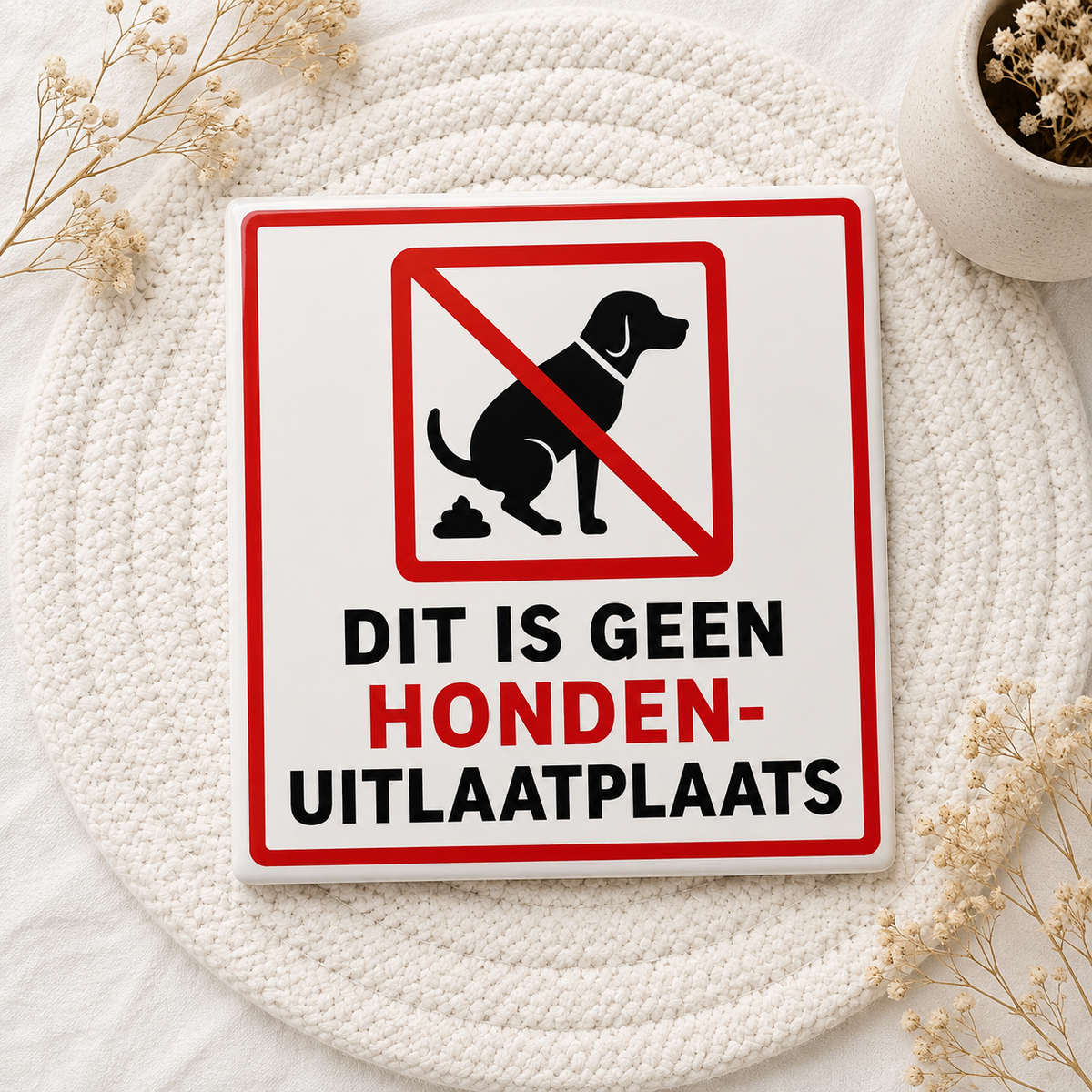Dit is Geen Hondenuitlaatplaats Tegeltje – Hondenpoep Verboden