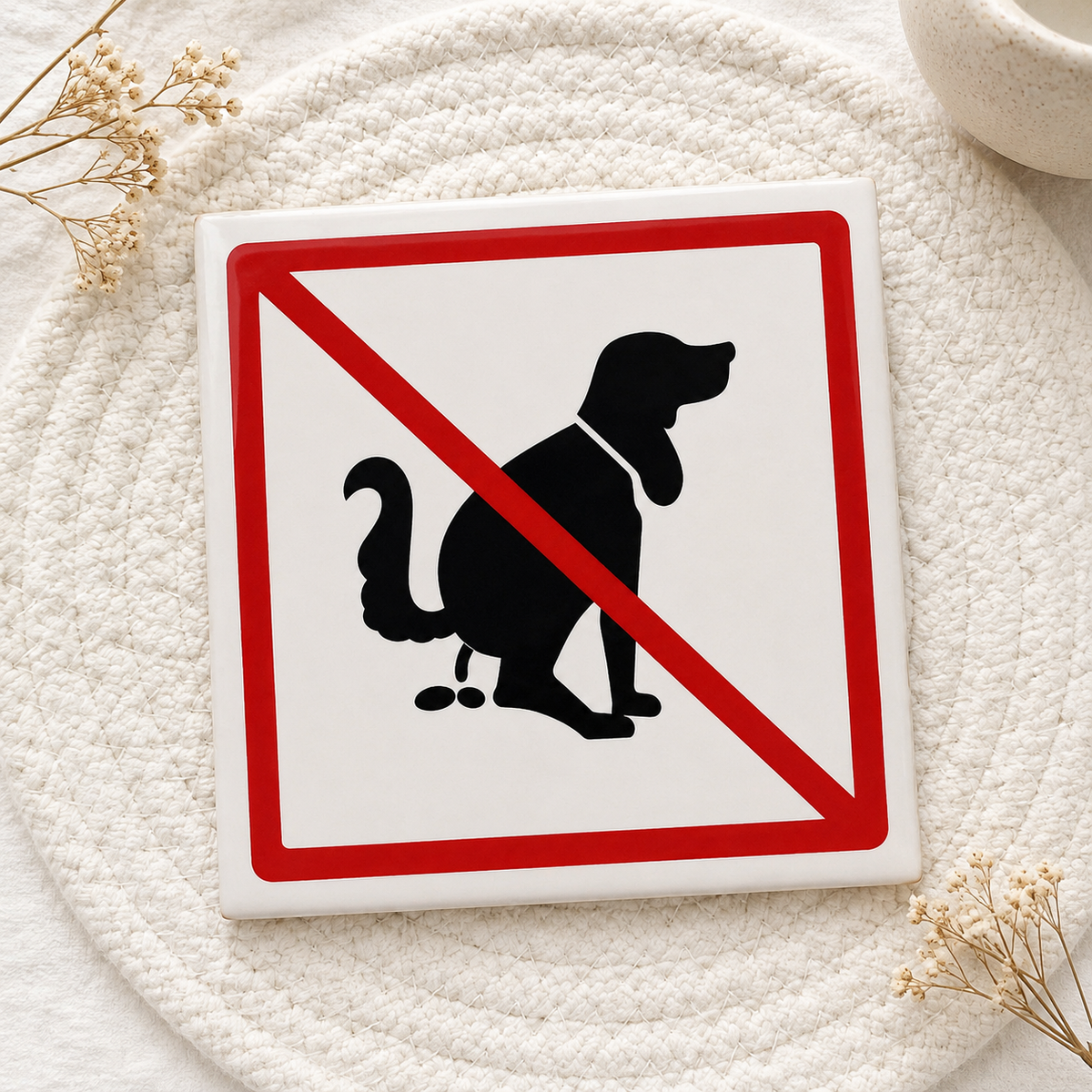 Hondenpoep Verboden Tegeltje – Verbodsbord Hond
